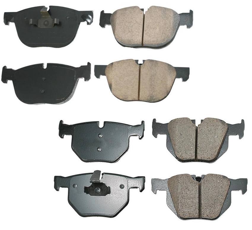 BMW Disc Brake Pad Set Kit - Front and Rear (Ceramic) (EURO) 34216868497 - Akebono Euro Ultra-Premium 4096952KIT